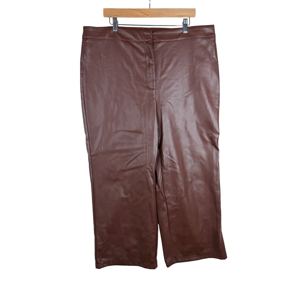 Bagatelle Faux Leather Wide Leg Pants size XL Brown